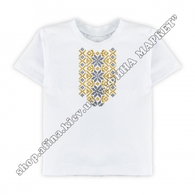 футболка с украинским орнаментом Holographic Gold Silver
