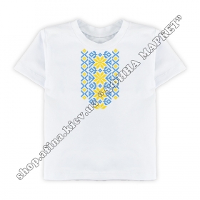 футболка с украинским орнаментом Sky Blue Yellow