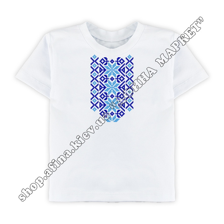 футболка с украинским орнаментом Royal Blue/Sky Blue