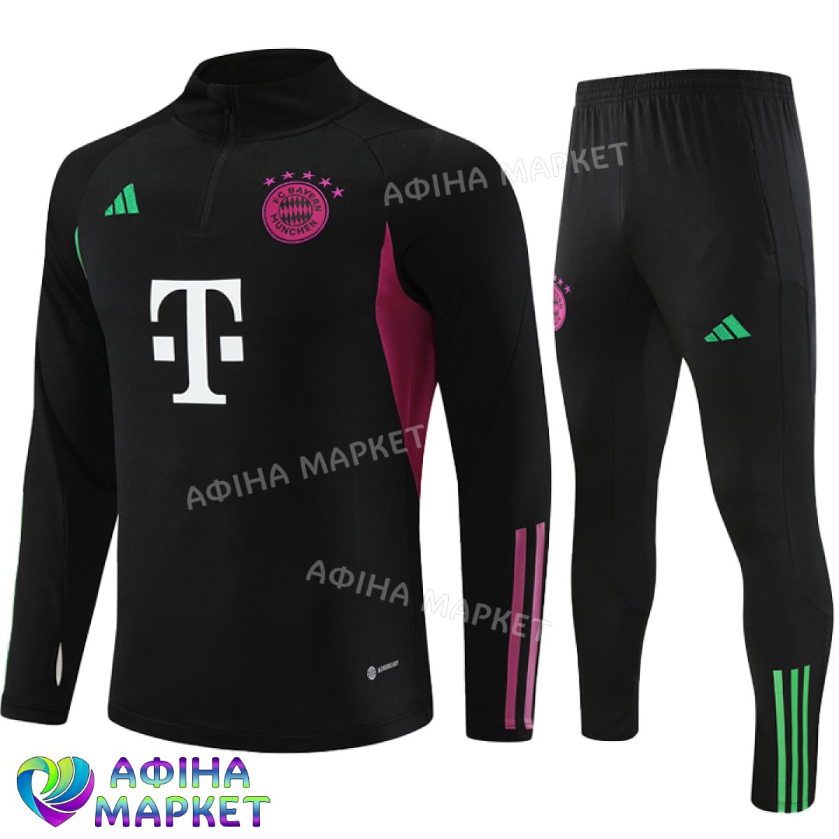 Дитячий футбольний костюм Баварія Мюнхен 2023-2024 Black Adidas (3506)