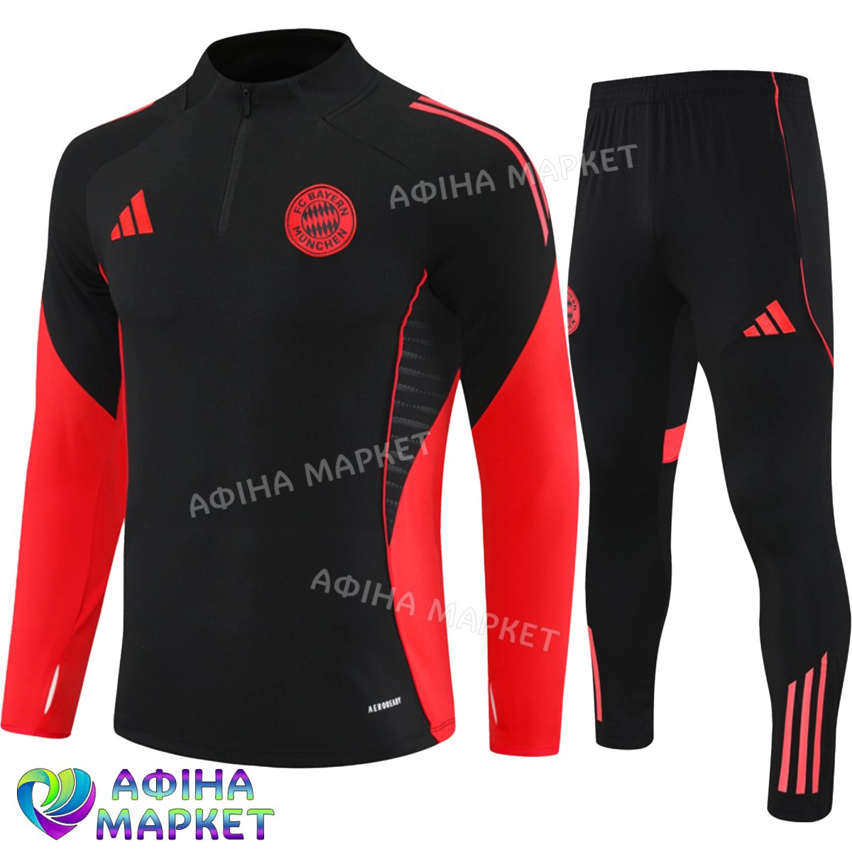 Дитячий футбольний костюм Баварія Мюнхен 2026 Adidas Black/Red (4487)