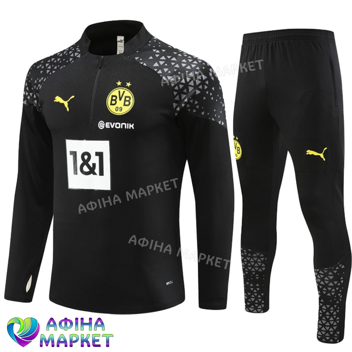 Дитячий футбольний костюм Боруссія Дортмунд 2023-2024 Black Puma Training (3508)