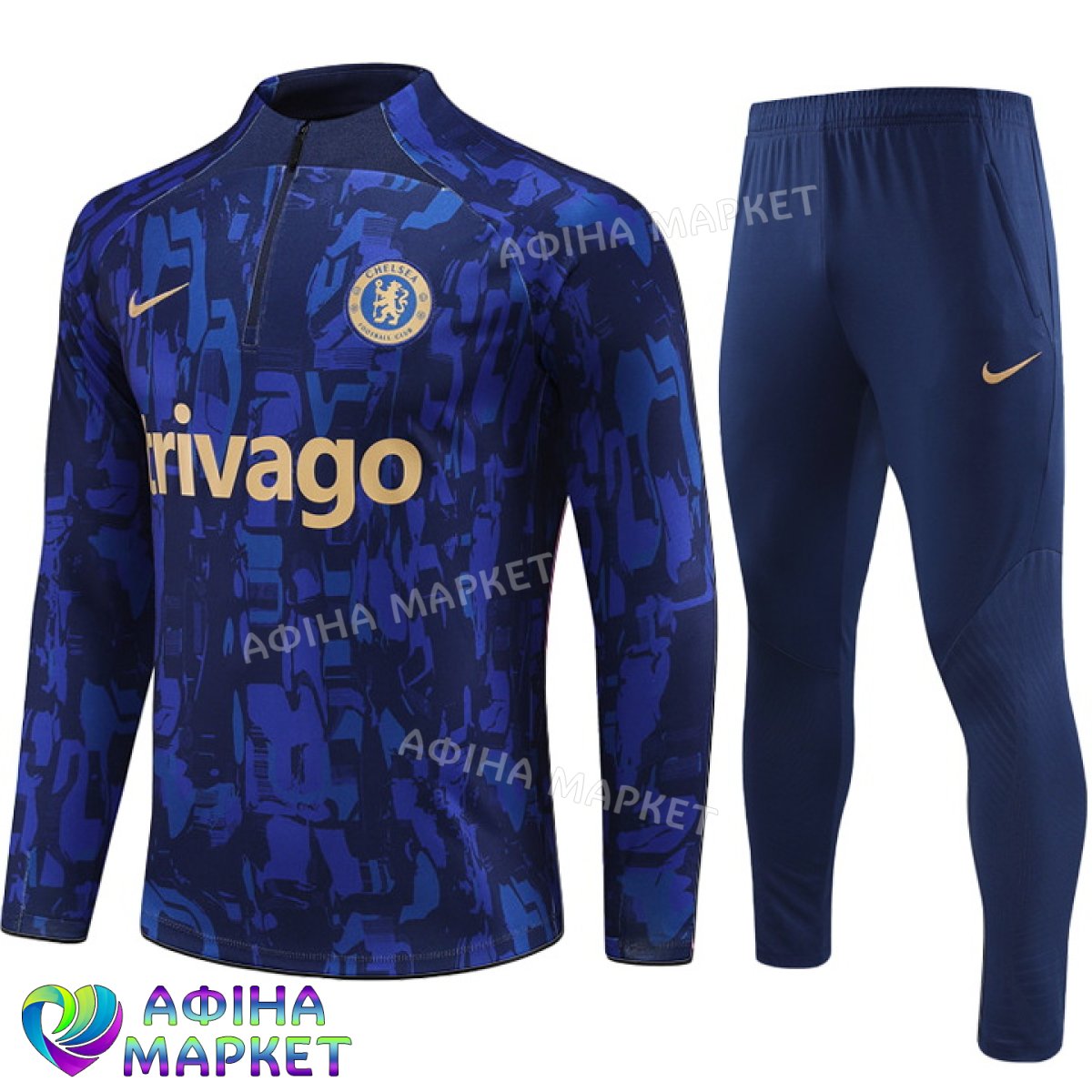 Дитячий футбольний костюм Челсі Nike 2023-2024 Training Navy Camo камуфляж (3509)