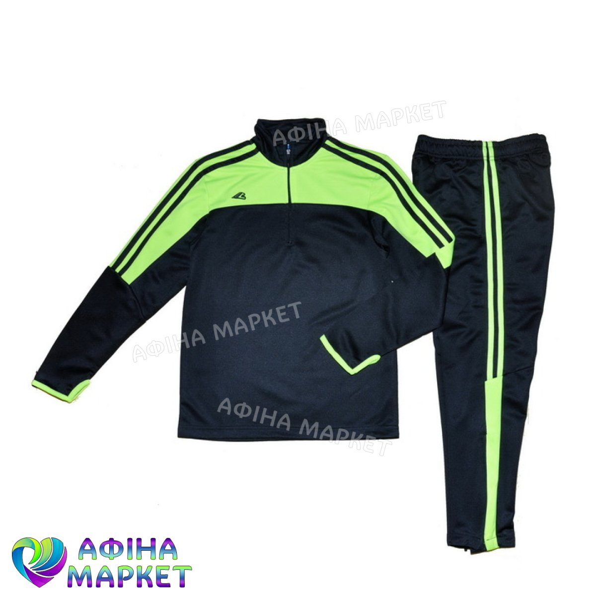 Тренувальний костюм для футболу Training Black/Green (1778)