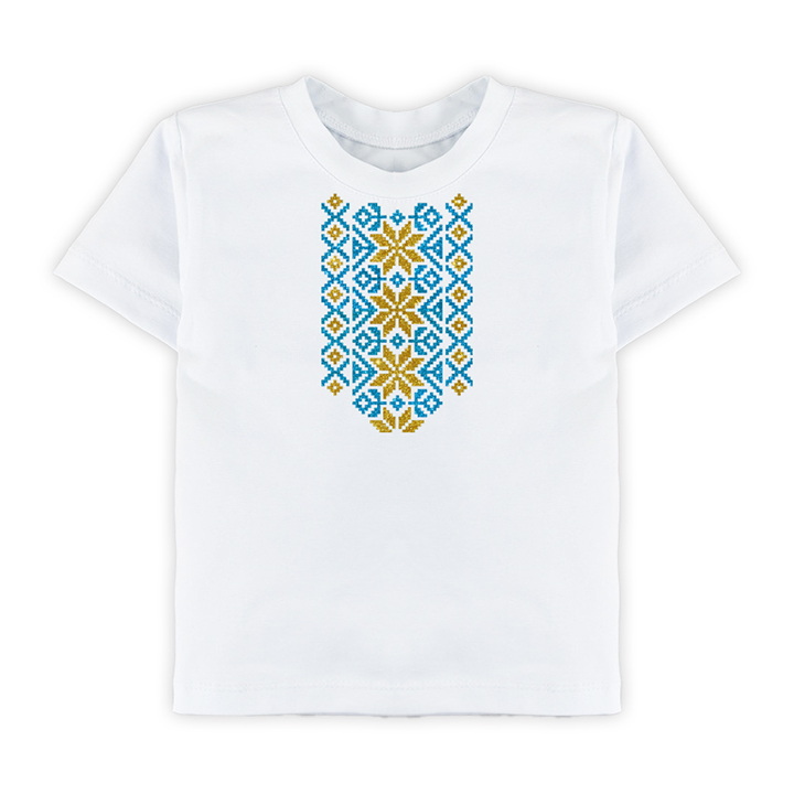 футболка с украинским орнаментом Holographic Aqua Gold