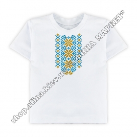 футболка с украинским орнаментом Holographic Aqua Gold