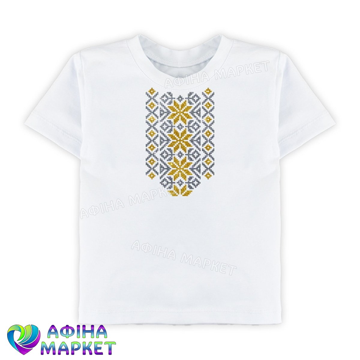 футболка з українським орнаментом Holographic Silver Gold 164386