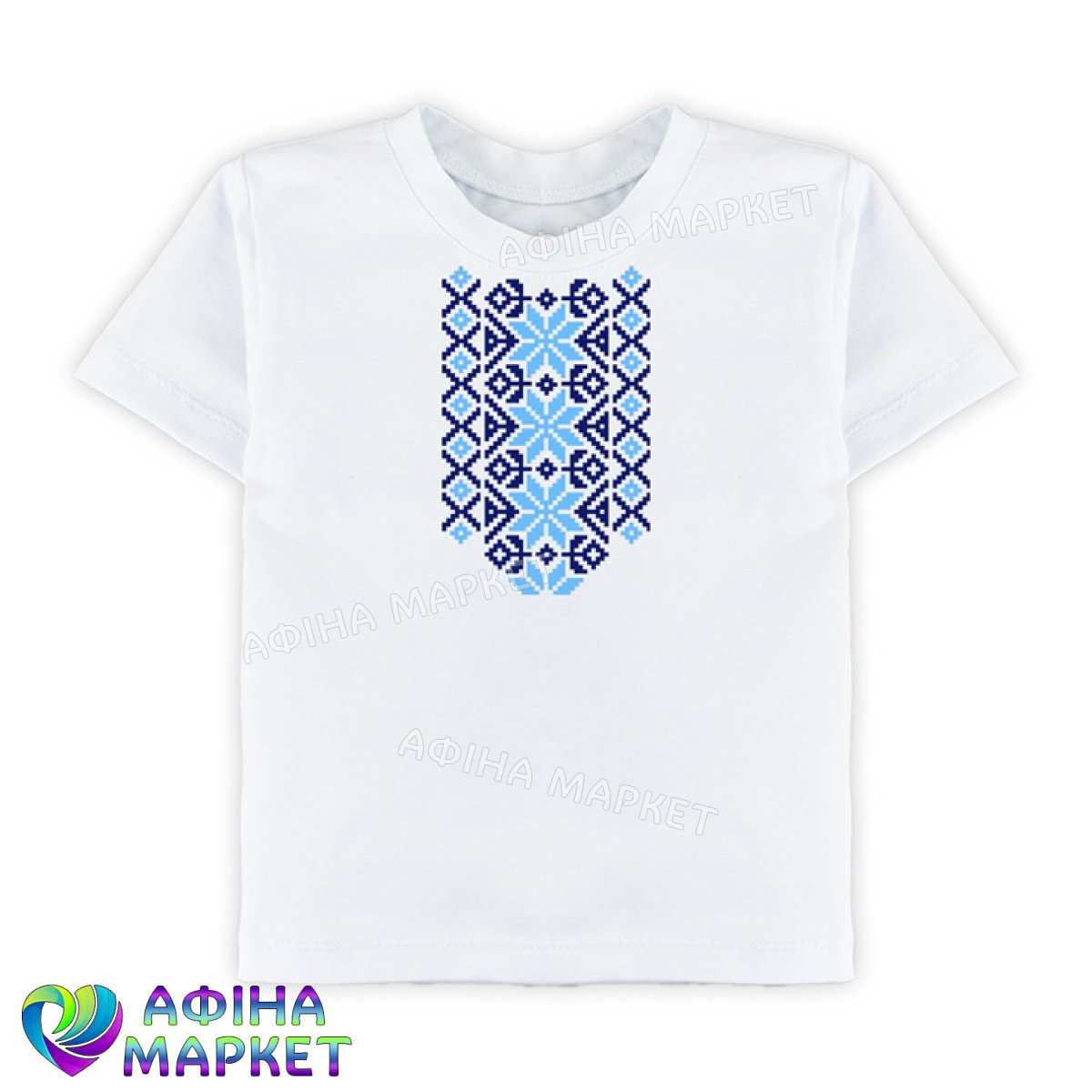 футболка з українським орнаментом Navy Sky Blue 164645