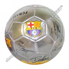 Футбольный мяч Барселона с автографами игроков Silver
