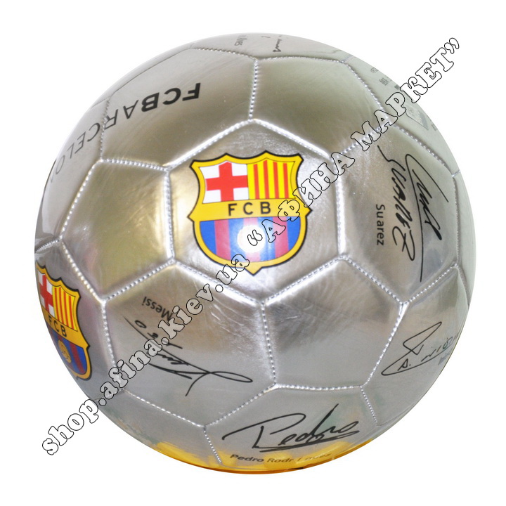 Футбольный мяч Барселона с автографами игроков Silver 