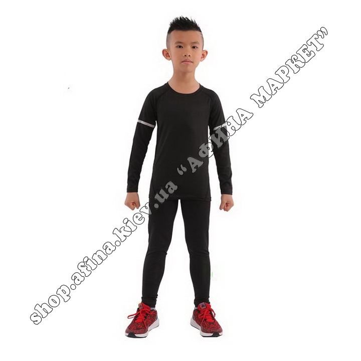 Термобілизна дитяча для футболу FENTA Black зі світловідбиваючими елементами 