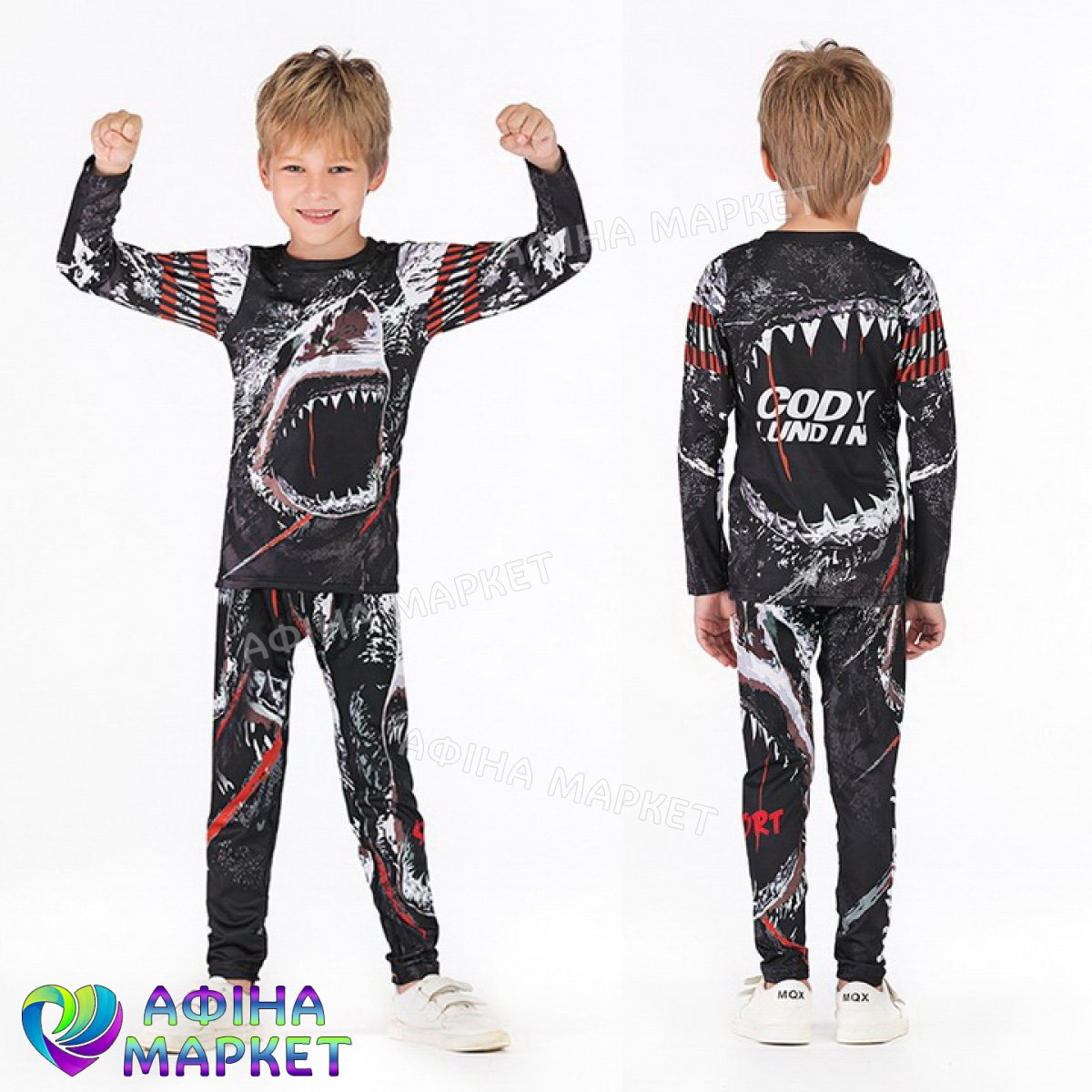 Термобілизна дитяча комплект Shark Cody Lundin Venum Black Kids (3186)