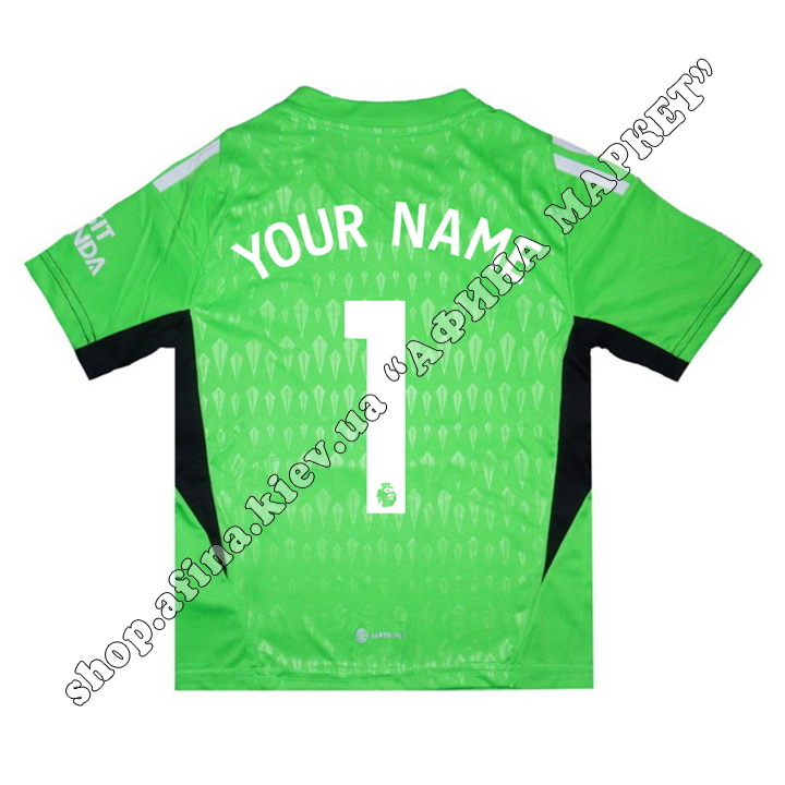 Нанесение имени, фамилии, номера на форму Арсенал 2024 Goalkeeper Green