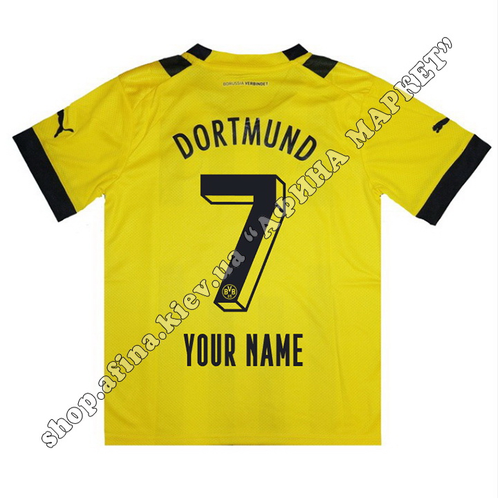Нанесение имени, фамилии, номера на форму Боруссия Дортмунд 2022-2023 