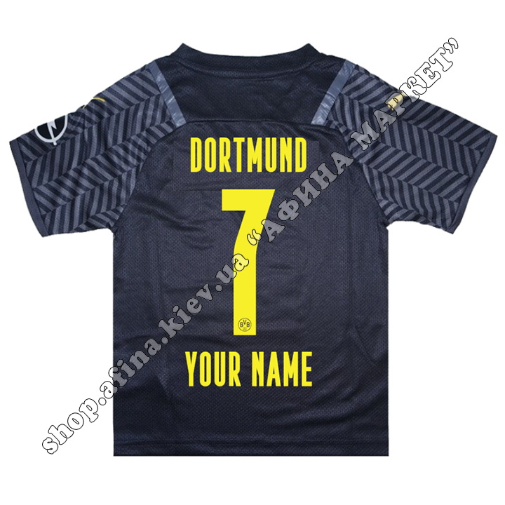 Нанесение имени, фамилии, номера на форму Боруссия Дортмунд 2022 Away 