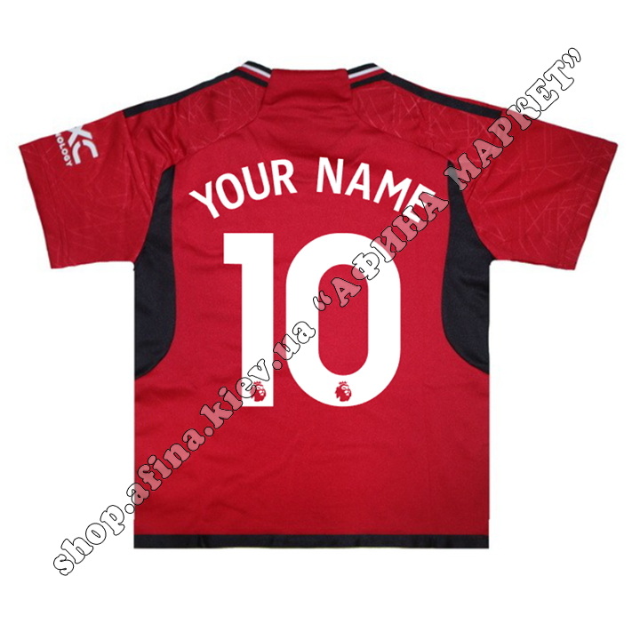 Нанесение имени, фамилии, номера на форму Манчестер Юнайтед 2023-2024 Home