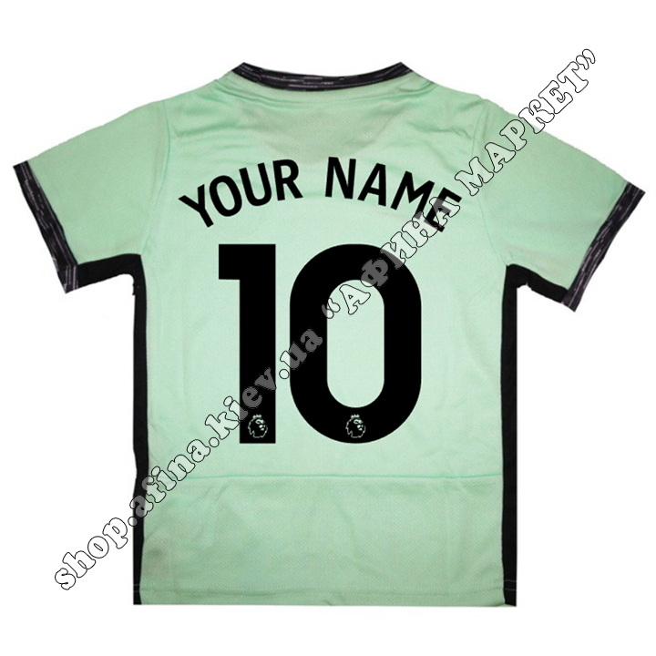 Нанесение имени, фамилии, номера, шрифт Челси 2023-2024 Third