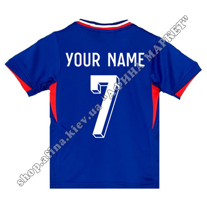 Друк прізвища, імені та номера на футбольну форму збірної Франції EURO 2024 France Home 