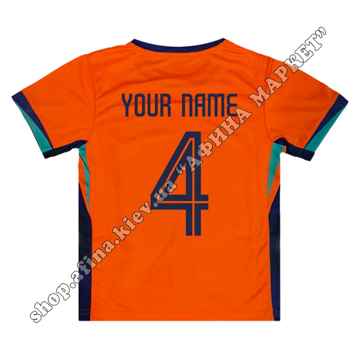 Друк прізвища, імені та номера на футбольну форму збірної Нідерландів EURO 2024 Nike Netherlands Home 