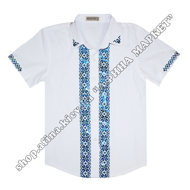 Рубашка белая с орнаментом Holographic Aqua