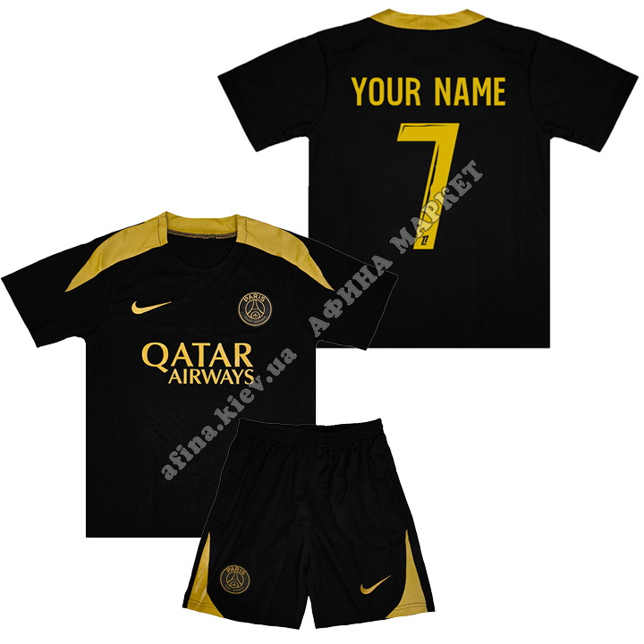 С Вашей фамилией ПСЖ 2024-2025 Nike Training Black 