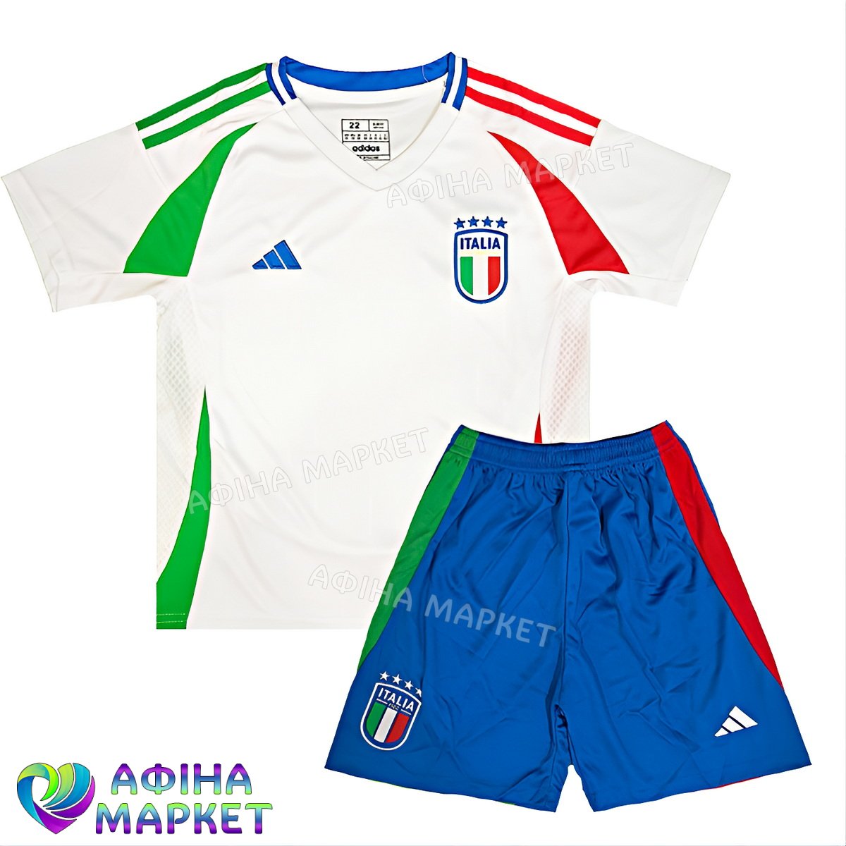 Футбольна форма для дітей збірної Італії EURO 2024 Adidas Italy Away (3537)