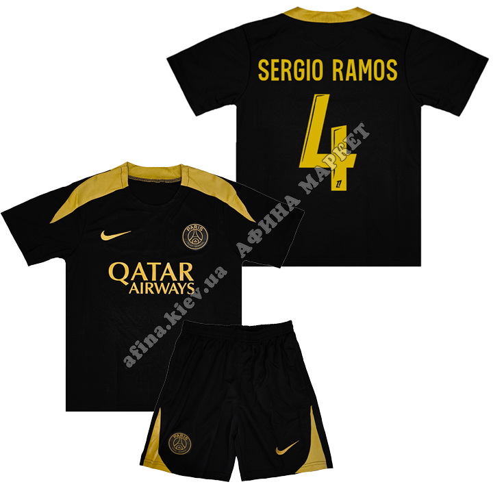 SERGIO RAMOS 4 ПСЖ 2024-2025 Nike Training Black 