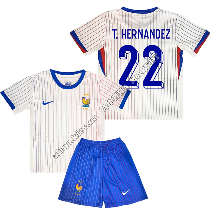 T. HERNANDEZ 22 сборной Франции EURO 2024 Nike France Away 