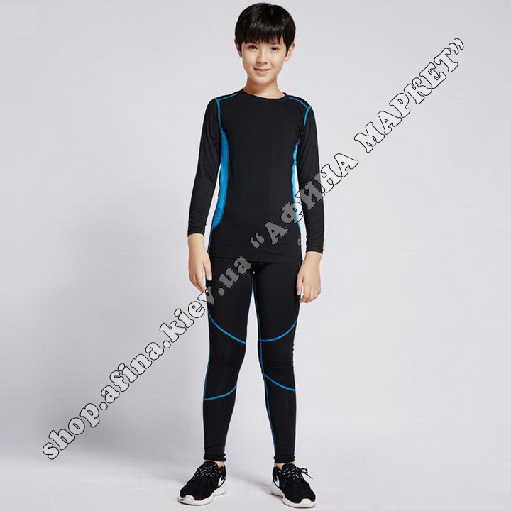 Thermal Underwear CD  Black/Blue Reflective Kids 109418