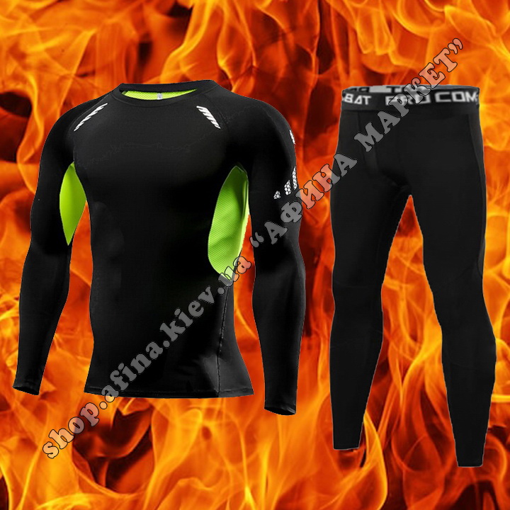 Thermal Underwear SPORT Winter Ventilation Adult Black/Green 