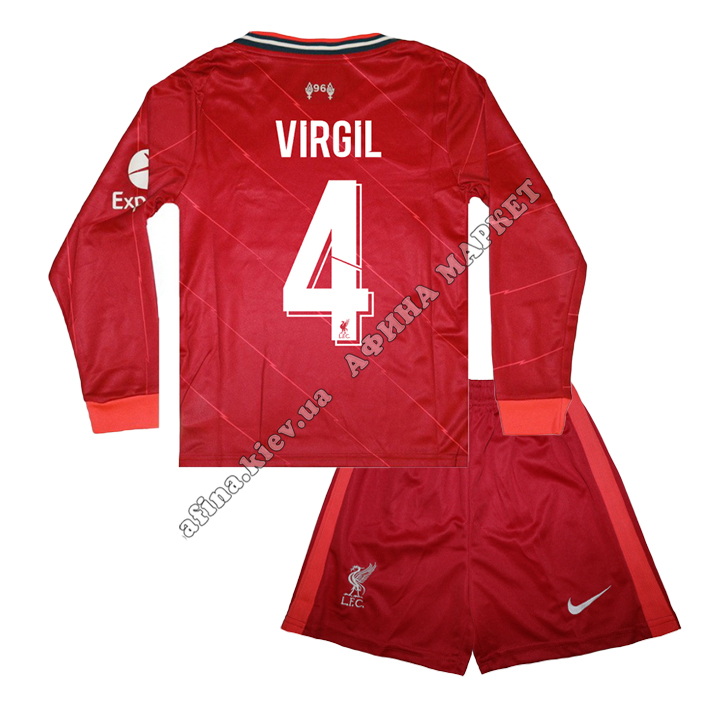 VIRGIL 4 Ливерпуль 2021-2022 длинный рукав Nike Home 