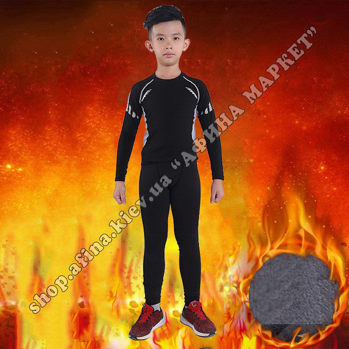 Гірськолижна термобілизна дитяча для футболу FENTA Black Ventilation 